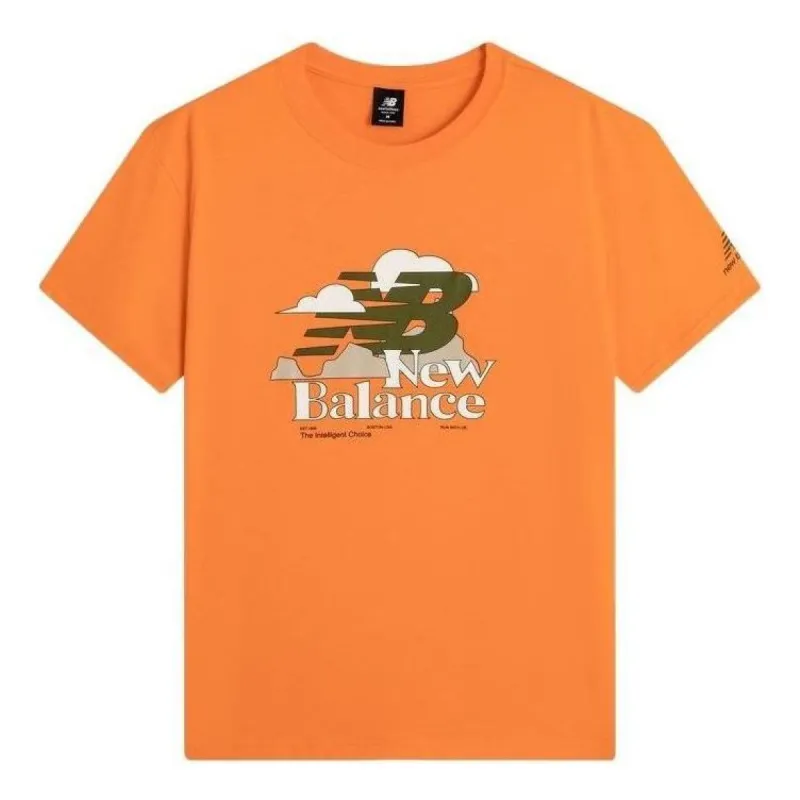 New Balance Logo Print Tee 'Orange Green' AMT22365-SKS sold by KicksCrew