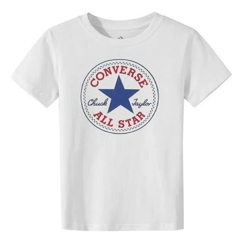 (GS) Converse Logo Printed T-Shirt 'Grey Blue' CV2132161GS-001_DS sold by KicksCrew