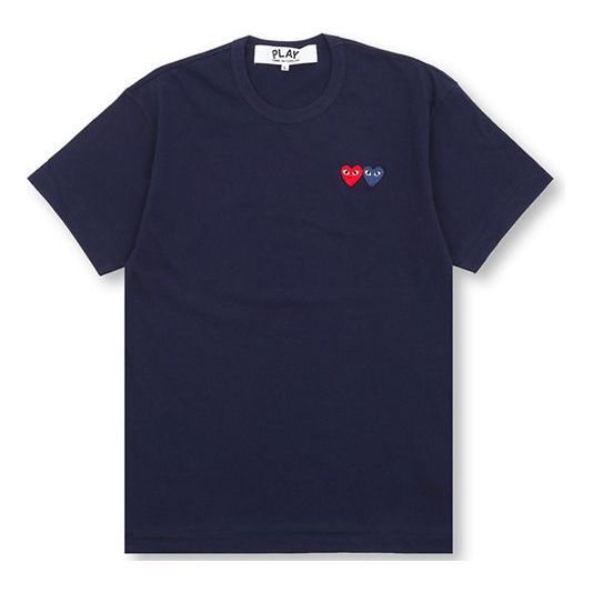 COMME des GARCONS PLAY Basic T-Shirt Two Emblems 'Navy' AZ-T226-051-2 sold by KicksCrew