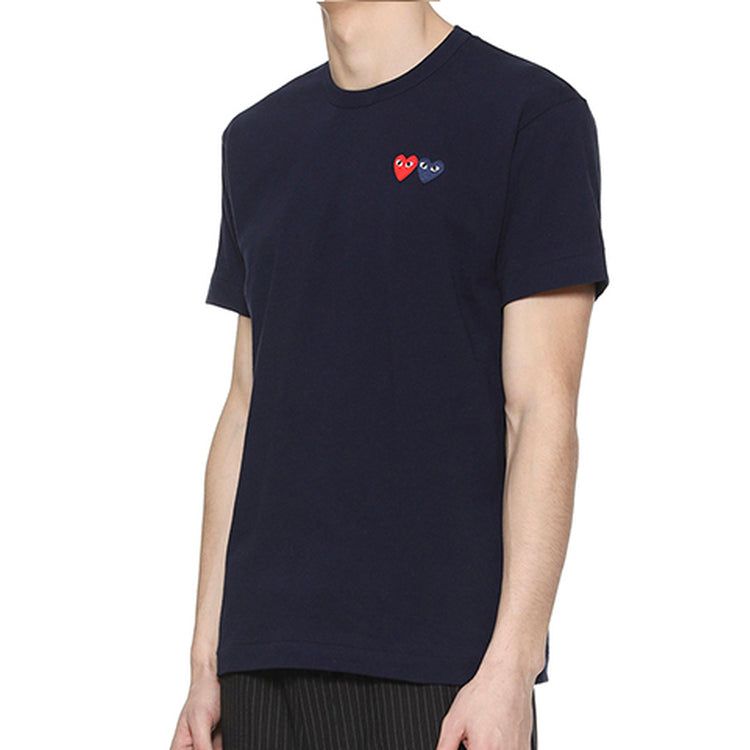 COMME des GARCONS PLAY Basic T-Shirt Two Emblems 'Navy' AZ-T226-051-2 sold by KicksCrew product image thumbnail 4