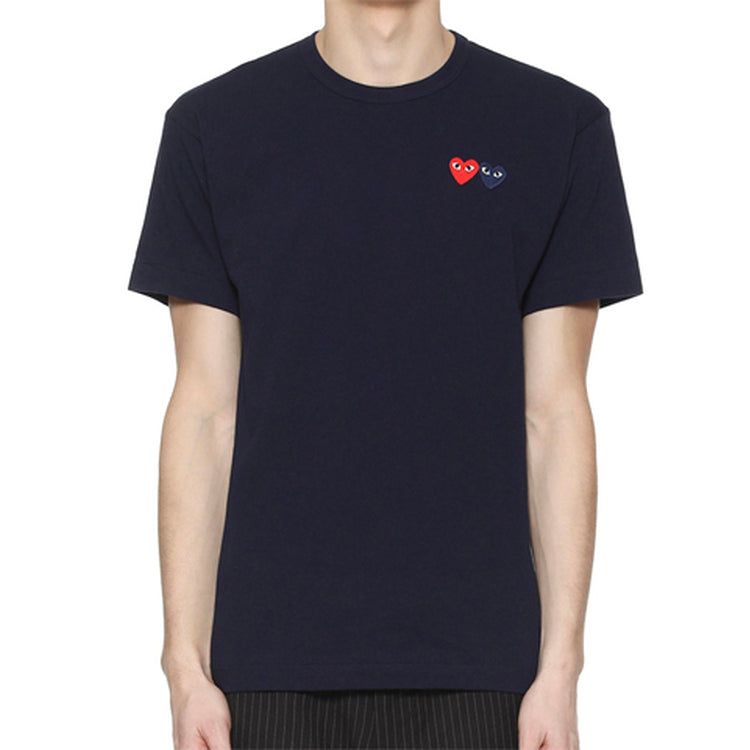 COMME des GARCONS PLAY Basic T-Shirt Two Emblems 'Navy' AZ-T226-051-2 sold by KicksCrew product image thumbnail 2
