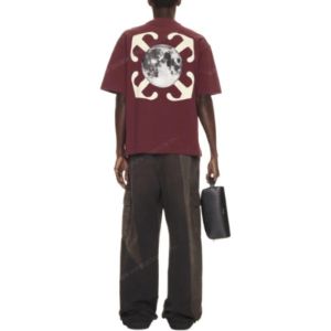 Off-White Moon Arrow Skate Cotton T-shirt 'Red Purple' OMAA120F23JER0092884 sold by KicksCrew