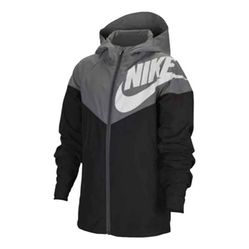 (GS) Nike Sportswear Windrunner Jacket 'Dark Grey' CU9301-084 sold by KicksCrew