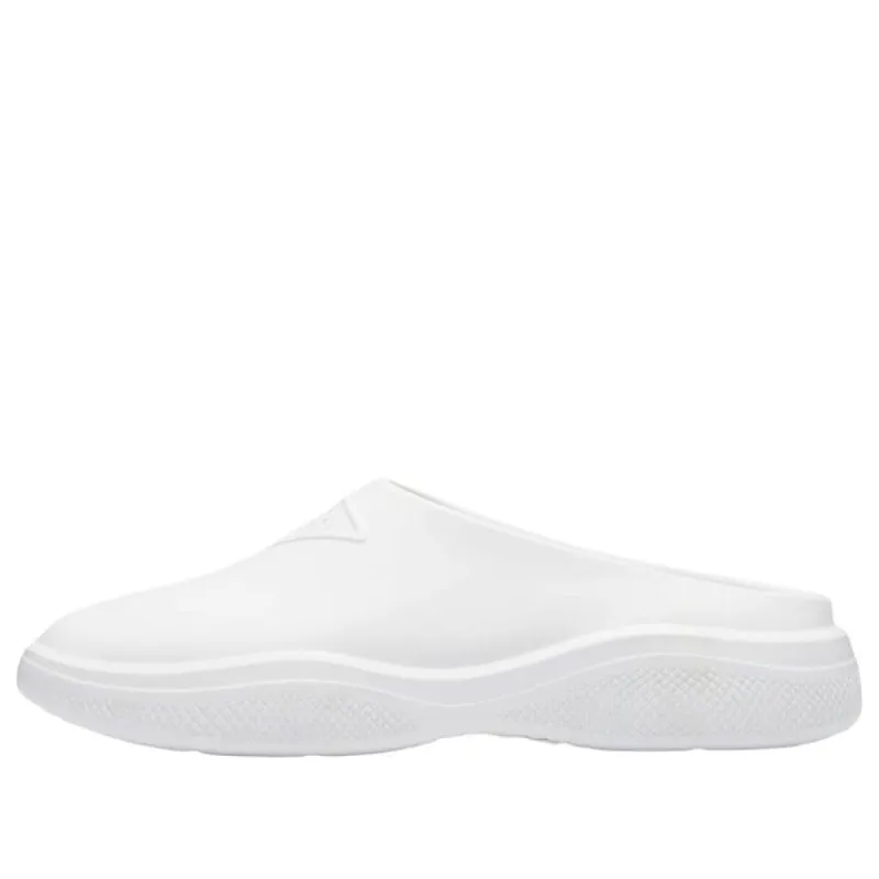 (WMNS) PRADA Foam Rubber Mules 'White' 1S811M_3LKD_F0009_F_025 sold by KicksCrew