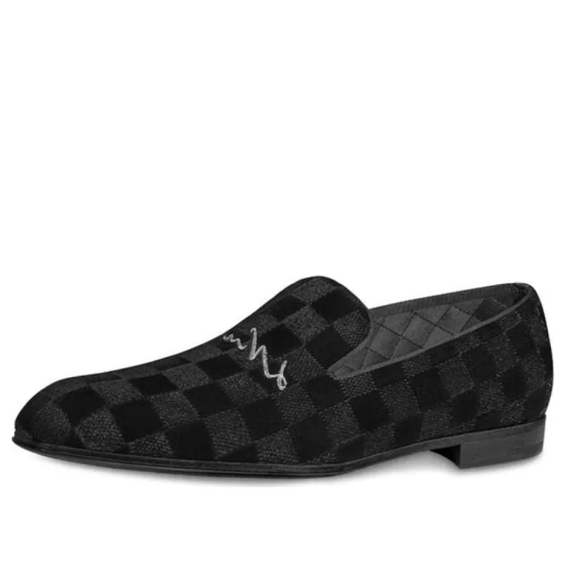 LOUIS VUITTON LV Auteuil Velvet Slip On Shoes 'Black' 1A5UXA sold by KicksCrew