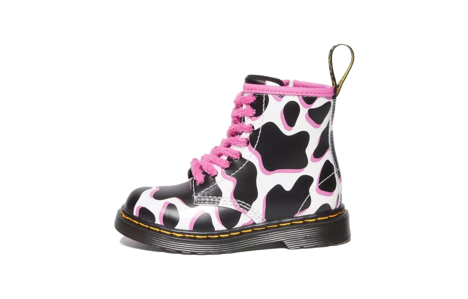 (TD) Dr. Martens 1460 Cow Print Patent Leather Lace Up Boots 'Black White Pink' 31312100 sold by KicksCrew product image thumbnail 2