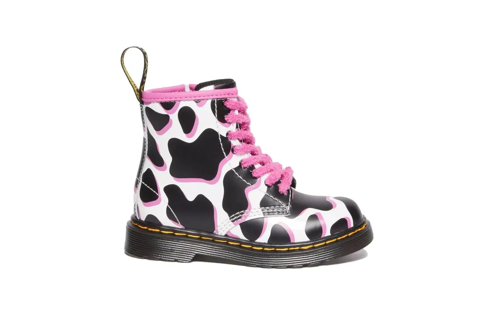 (TD) Dr. Martens 1460 Cow Print Patent Leather Lace Up Boots 'Black White Pink' 31312100 sold by KicksCrew product image thumbnail 3