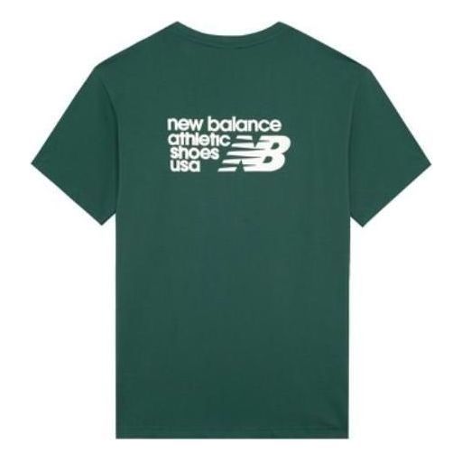 New Balance Casual Logo Tee 'Green White' AMT22395-NWG sold by KicksCrew