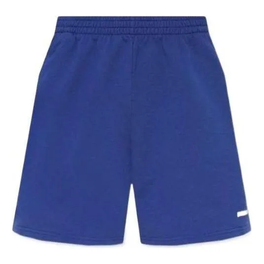 Balenciaga Logo Print Shorts 'Indigo Dirty White' 676137TNVB64388 sold by KicksCrew