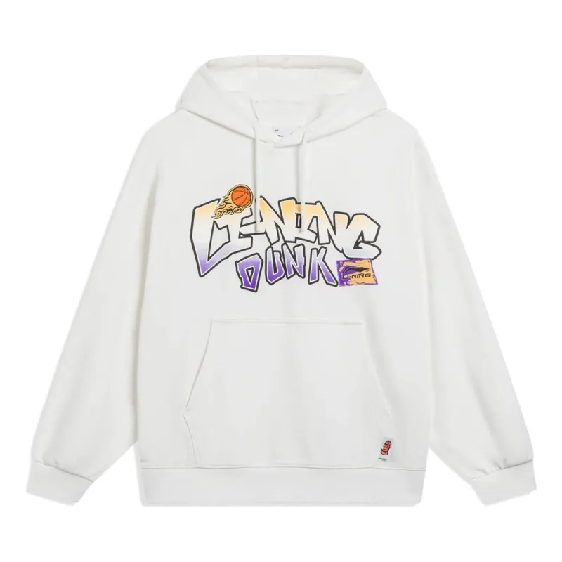 Li-Ning Hoops Cartoon Graphic Hoodie 'White' AWDT551-1 sold by KicksCrew
