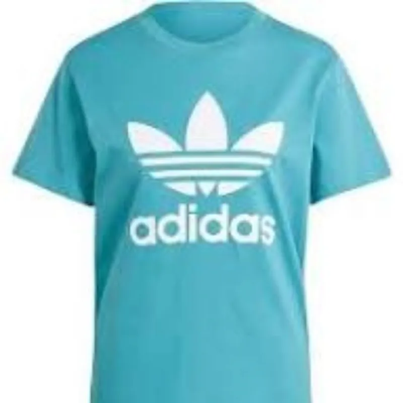 (WMNS) adidas Adicolor Classics Trefoil T-Sihirt Asia Sizing 'Teal White' IL3867 sold by KicksCrew