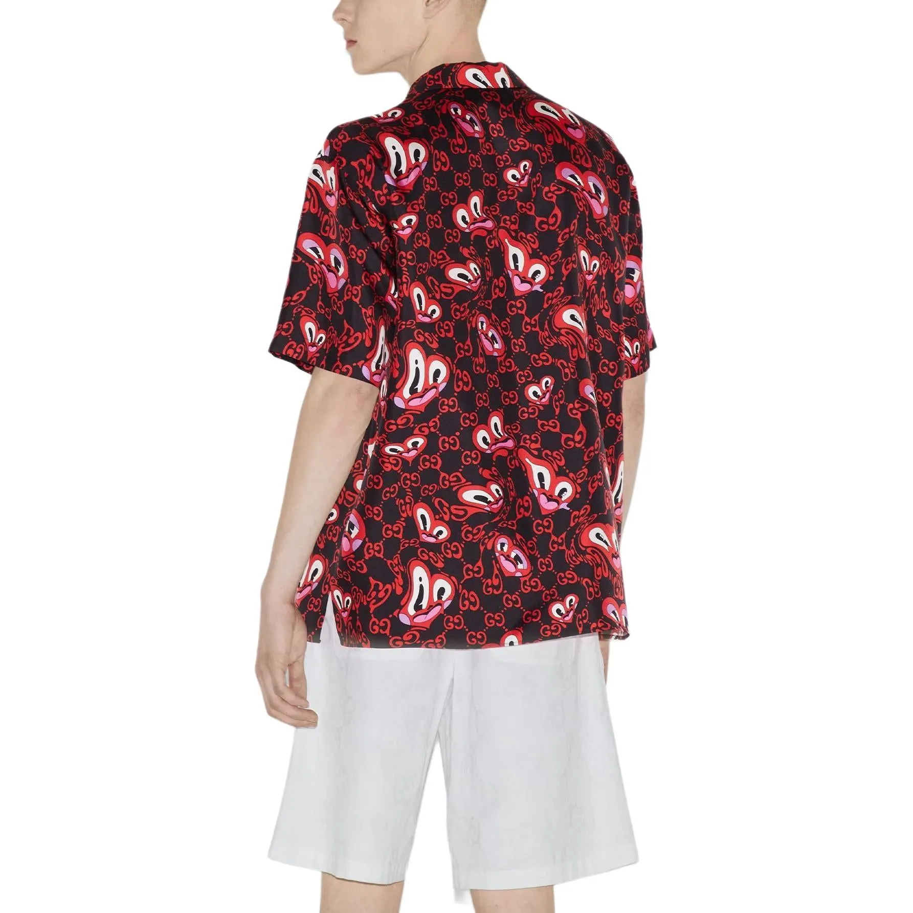 Gucci GG Hearts Silk Bowling Shirt 'Black Red' 782500-ZAQEB-1072 sold by KicksCrew product image thumbnail 3