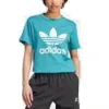 (WMNS) adidas Adicolor Classics Trefoil T-Sihirt Asia Sizing 'Teal White' IL3867 sold by KicksCrew