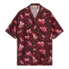 Gucci GG Hearts Silk Bowling Shirt 'Black Red' 782500-ZAQEB-1072 sold by KicksCrew