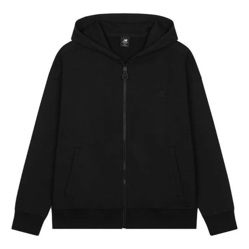 New Balance Full-Zip Hooded Jacket 'Black' AMJ33380-BK sold by KicksCrew