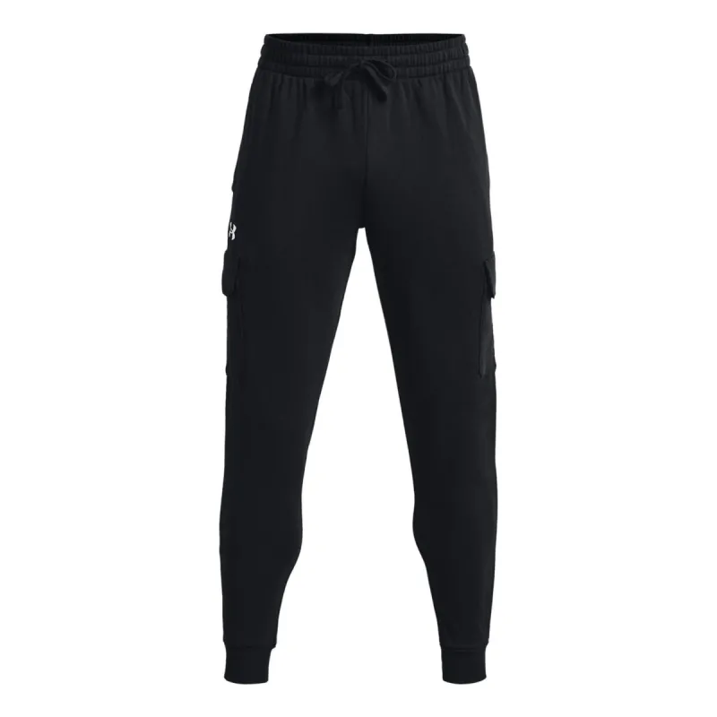 Under Armour Rival Fleece Cargo Joggers 'Black White' 1382134-001 sold by KicksCrew