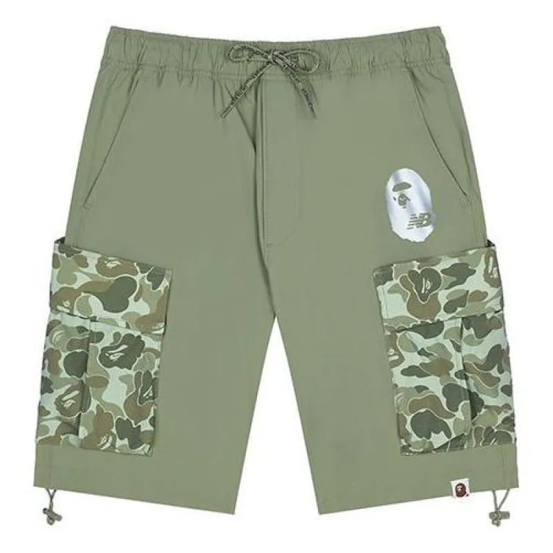 New Balance x BAPE Relaxed Fit Shorts 'Green White' BASP6000-GRX sold by KicksCrew