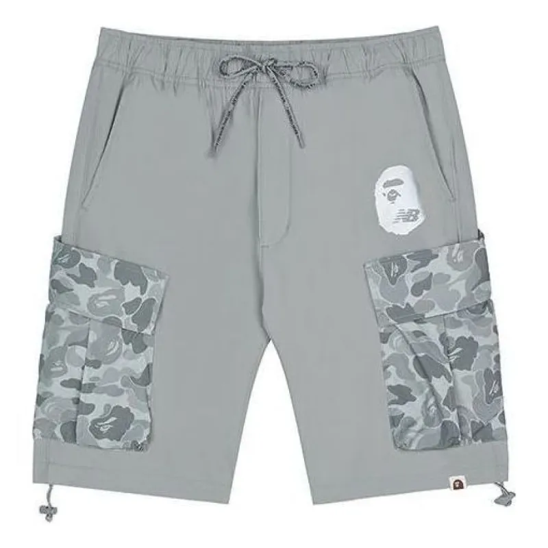 New Balance x BAPE Relaxed Fit Shorts 'Grey White' BASP6000-GYX sold by KicksCrew
