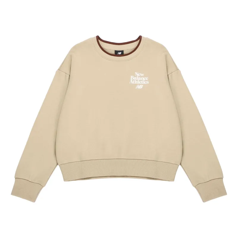 (WMNS) New Balance Athletics 70s Crewneck Sweatshirt 'Beige White' AWT23552-INC sold by KicksCrew