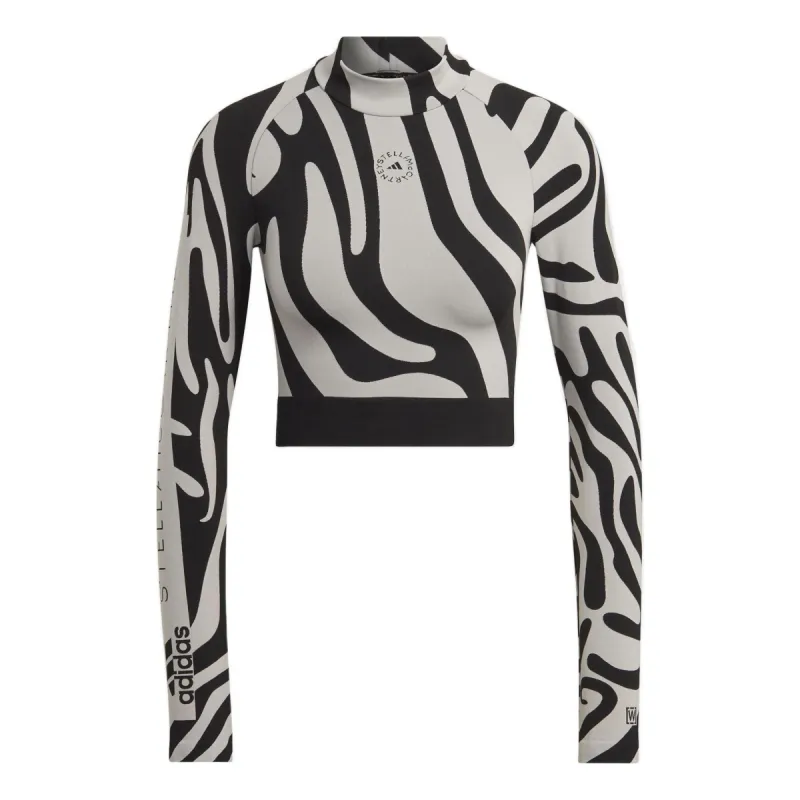 (WMNS) adidas by Stella McCartney Seamless Wolford Crop Top 'White Black' HF3067 sold by KicksCrew