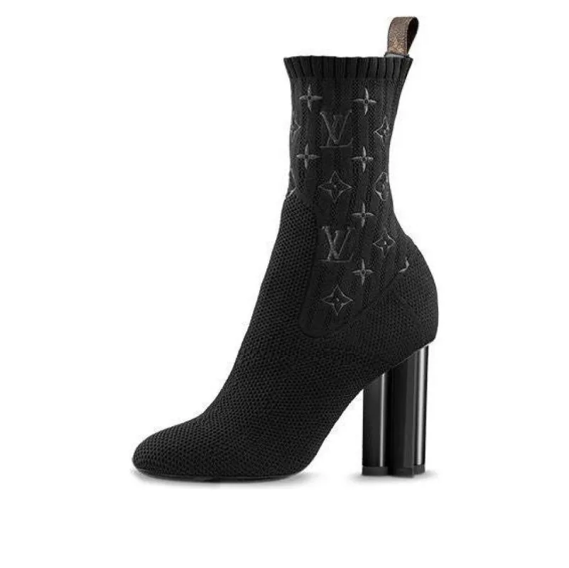 (WMNS) LOUIS VUITTON Silhouette Ankle Boots 'Black with Logo Monogram' 1A3MIW sold by KicksCrew