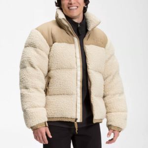 THE NORTH FACE Logo Nuptse Jacket 'Beige' NF0A5A84-11G sold by KicksCrew