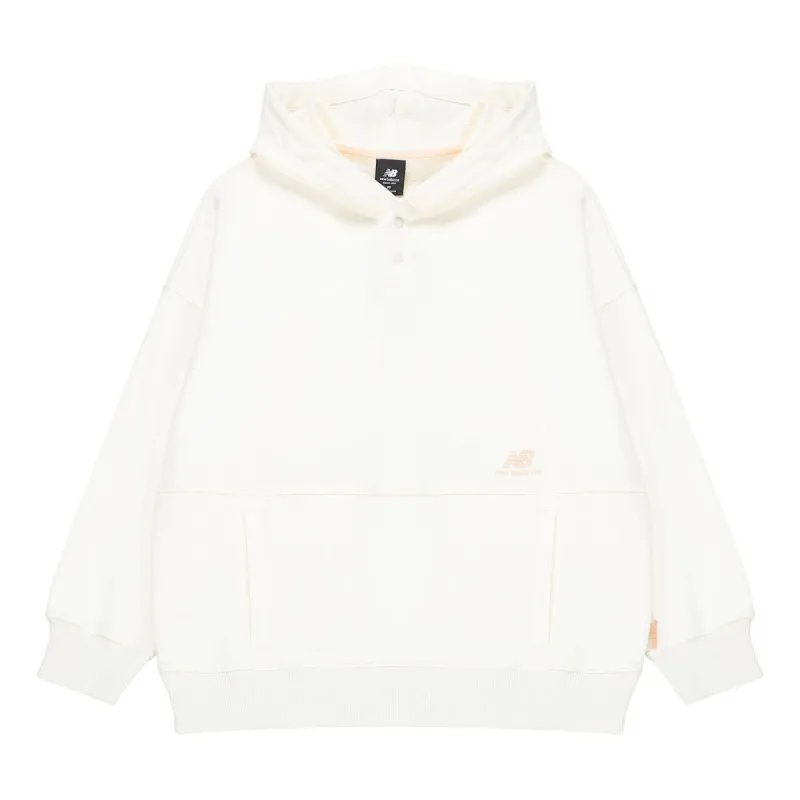 (WMNS) New Balance Classic Lifestyle Plain Hoodie 'White' AWT23322-CIC sold by KicksCrew