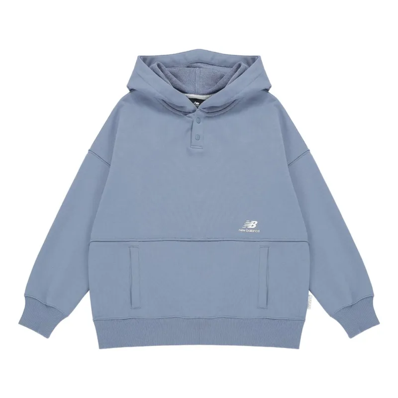 (WMNS) New Balance Classic Lifestyle Plain Hoodie 'Blue' AWT23322-AGY sold by KicksCrew