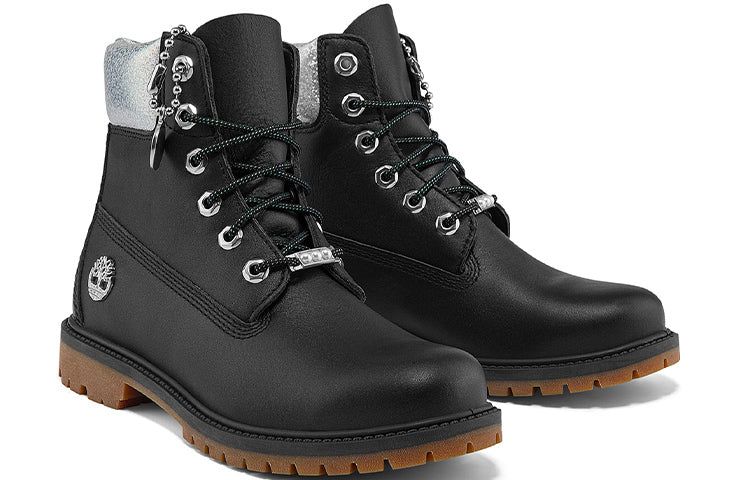 (WMNS) Timberland Heritage 6 Inch Waterproof Boots 'Black Full Grain with Silver Collar' A2M8GW sold by KicksCrew product image thumbnail 4