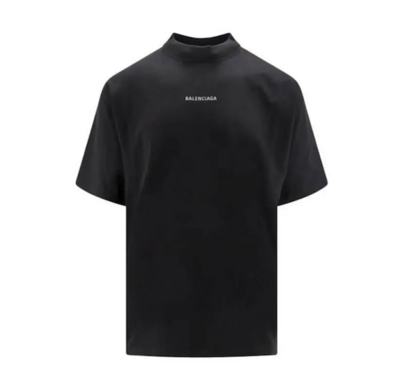 Balenciaga Logo T-Shirt 'Black White' 764235TQVN11083 sold by KicksCrew
