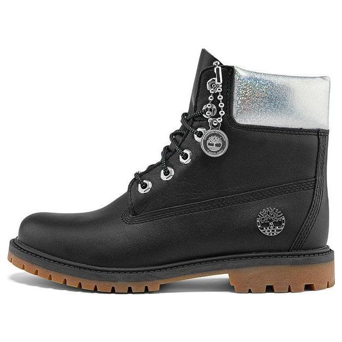 (WMNS) Timberland Heritage 6 Inch Waterproof Boots 'Black Full Grain with Silver Collar' A2M8GW sold by KicksCrew