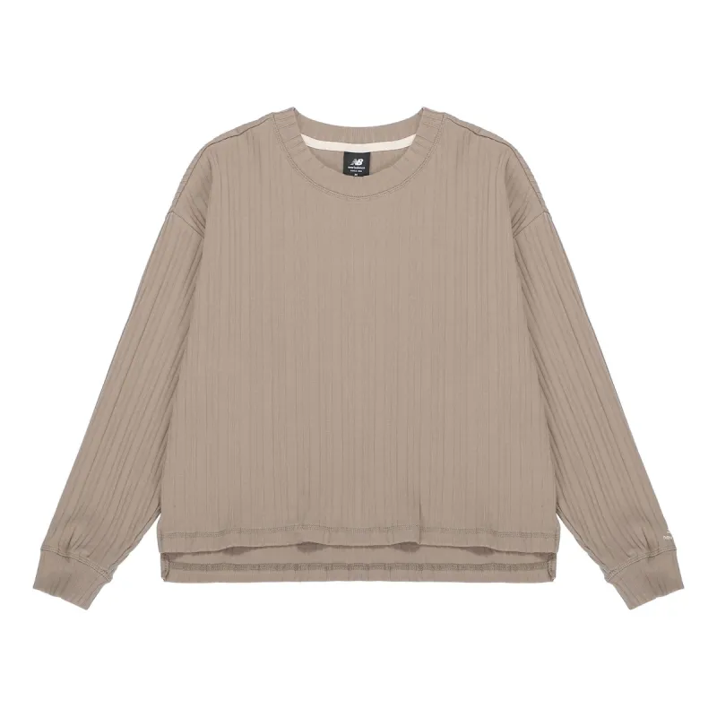(WMNS) New Balance Casual Rib-Knit Top 'Brown' AWT23319-DRI sold by KicksCrew