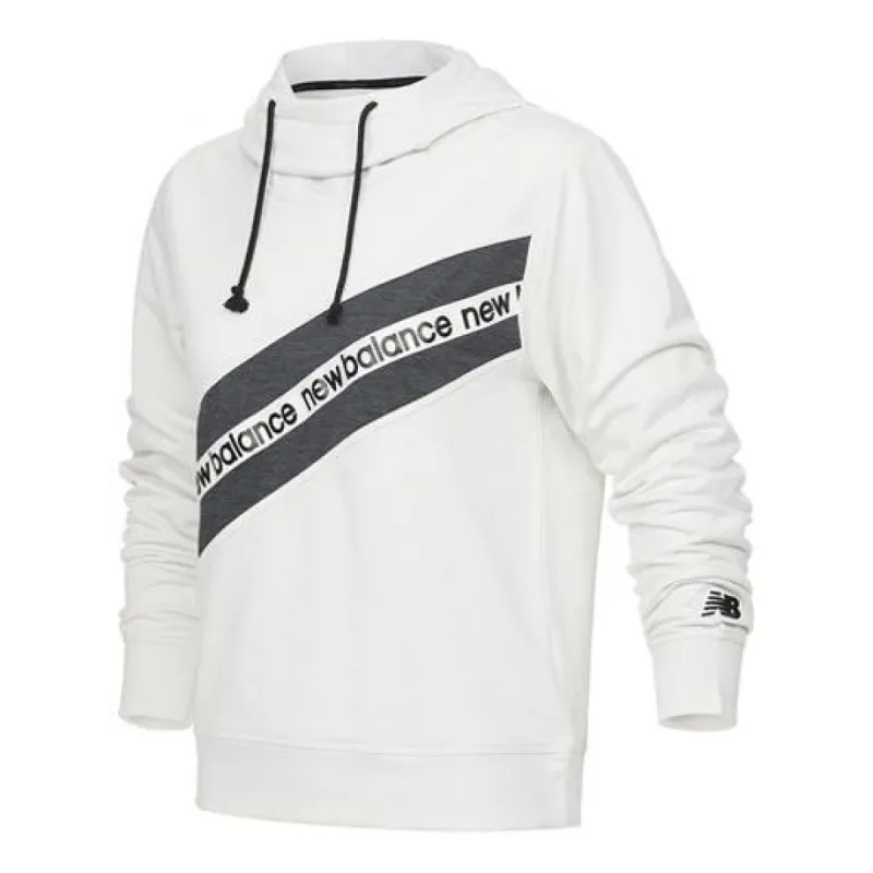 (WMNS) New Balance Relentless Terry Layer Hoodie 'White Grey' AWT21179-SST sold by KicksCrew