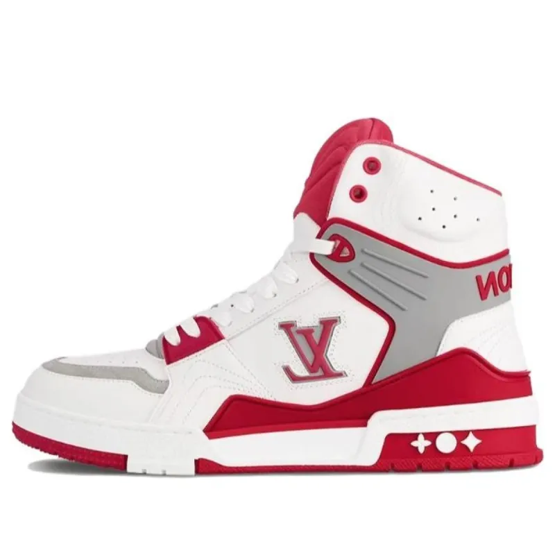 LOUIS VUITTON LV Ankle Trainers 'White Red Grey' 1ABLS9 sold by KicksCrew