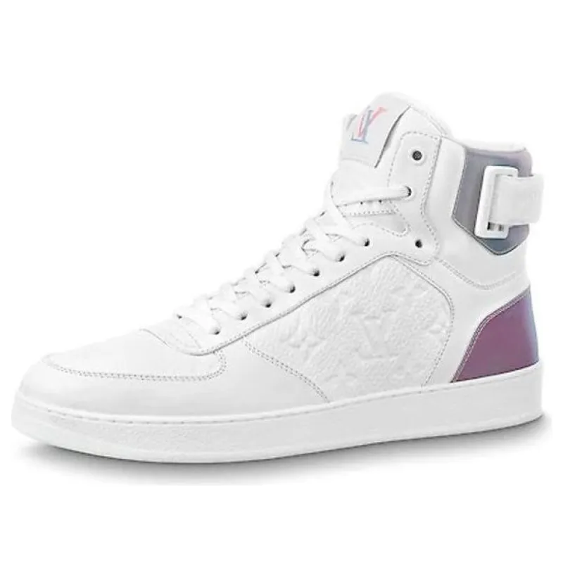 LOUIS VUITTON Rivoli Ankle Sneakers 'White with Iridescent Back' 1A7S6 sold by KicksCrew