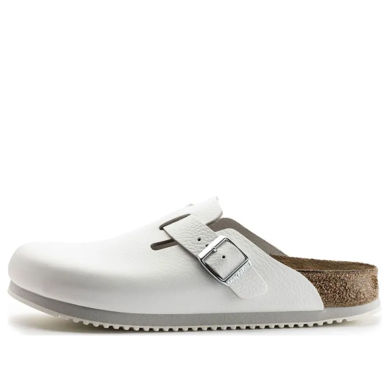 Birkenstock Boston Super Grip Leather Narrow Fit 'White' 0060136 sold by KicksCrew