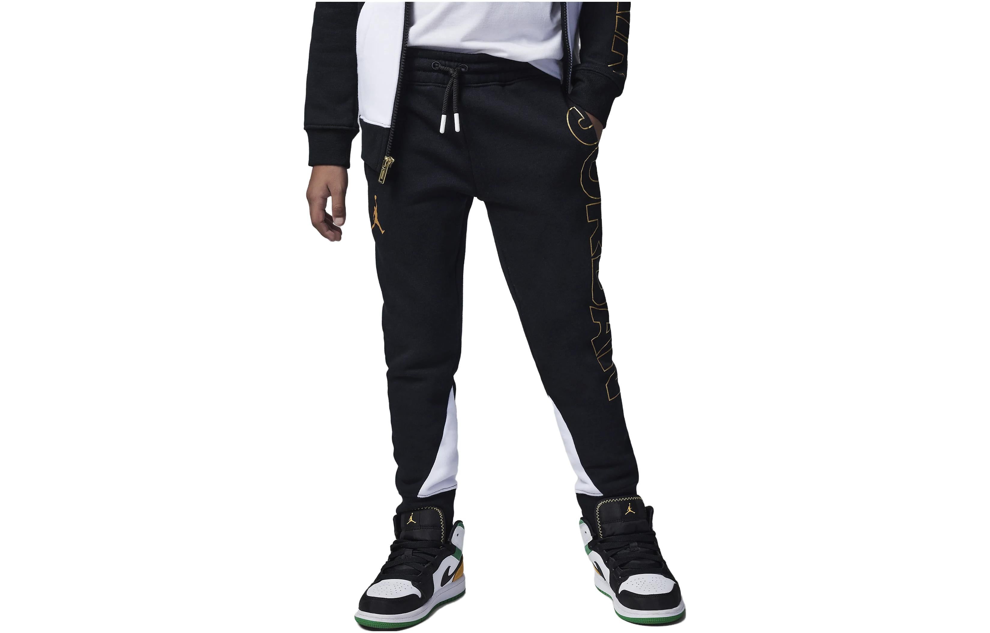 (GS) Air Jordan Holiday Shine Fleece Pants 'Black' 85C019-023 sold by KicksCrew product image thumbnail 2