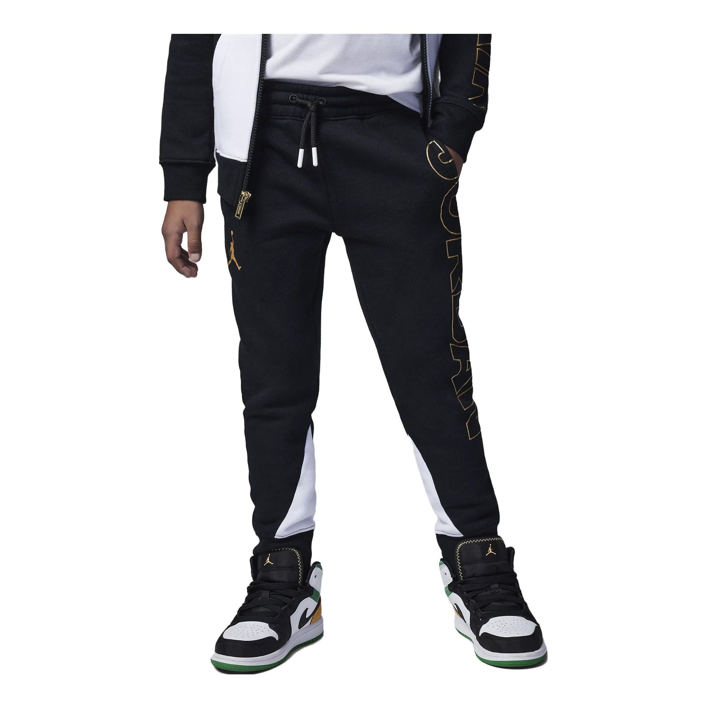 (GS) Air Jordan Holiday Shine Fleece Pants 'Black' 85C019-023 sold by KicksCrew