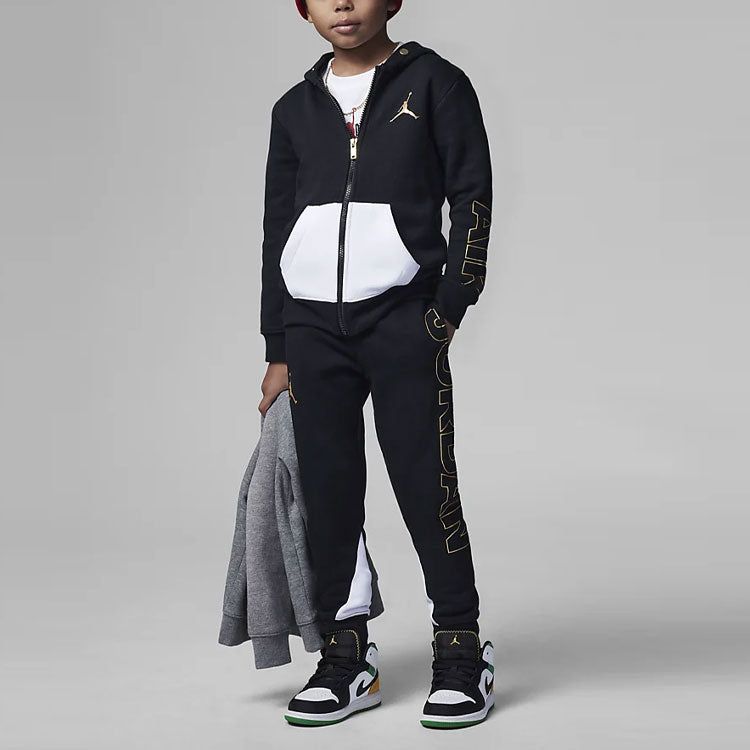 (GS) Air Jordan Holiday Shine Fleece Pants 'Black' 85C019-023 sold by KicksCrew product image thumbnail 4