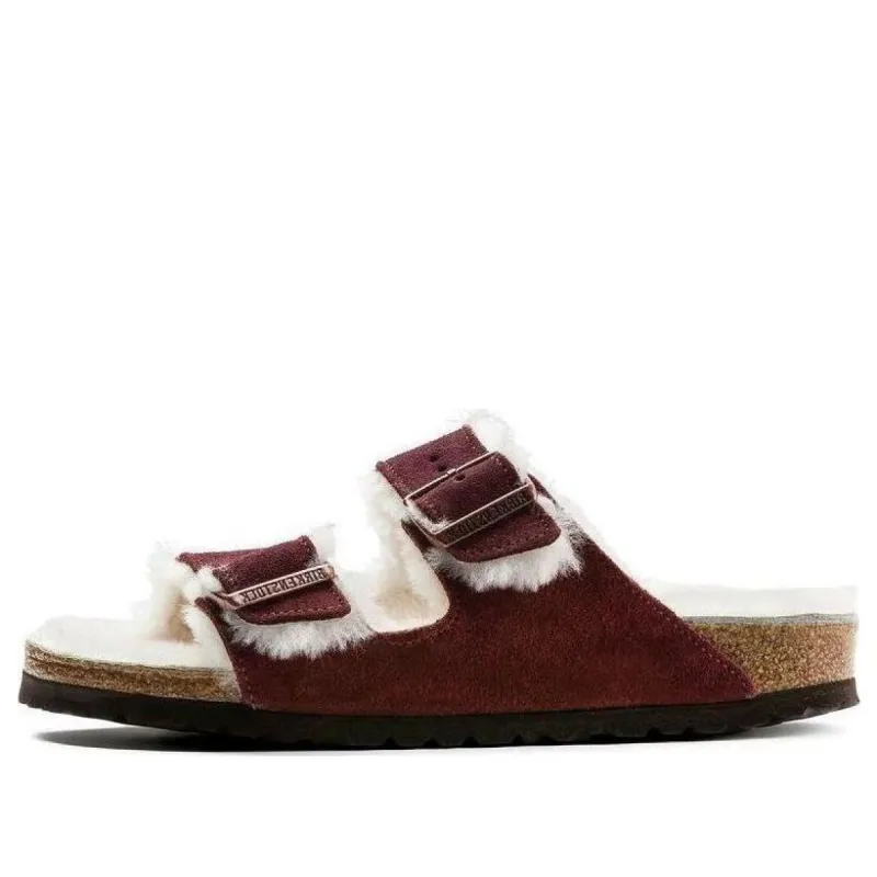 Birkenstock Arizona Shearling Suede Leather Narrow Fit 'Port' 1012247 sold by KicksCrew