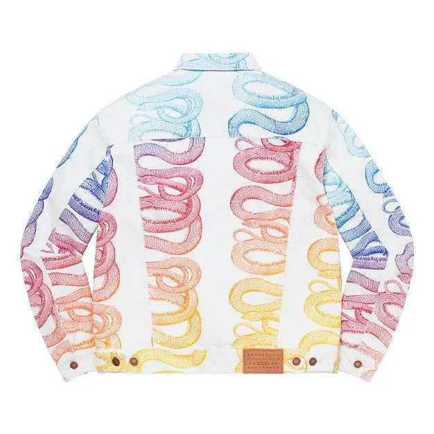 Supreme x HYSTERIC GLAMOUR Snake Denim Trucker Jacket 'White Blue Pink Yellow' SUP-SS21-534 sold by KicksCrew product image thumbnail 2