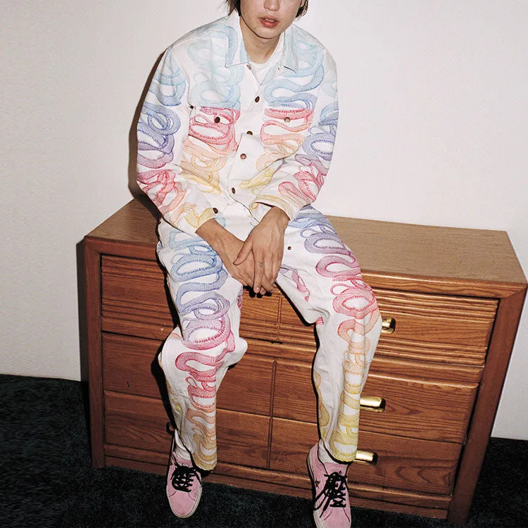 Supreme x HYSTERIC GLAMOUR Snake Denim Trucker Jacket 'White Blue Pink Yellow' SUP-SS21-534 sold by KicksCrew product image thumbnail 3