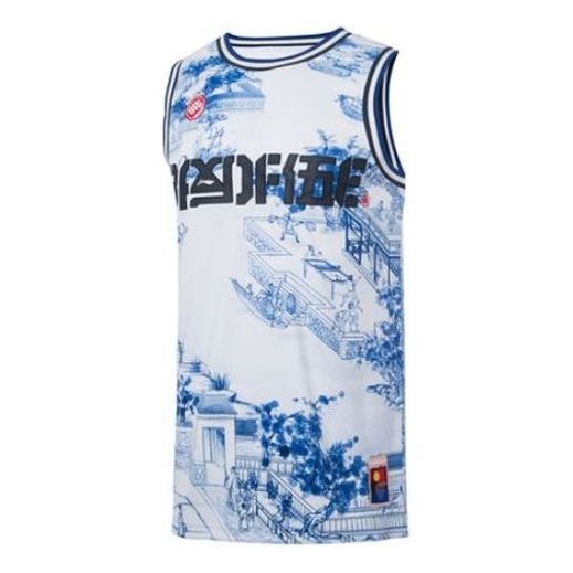 Li-Ning Badfive Basketball Jersey 'White Blue' AAYQ021-1 sold by KicksCrew