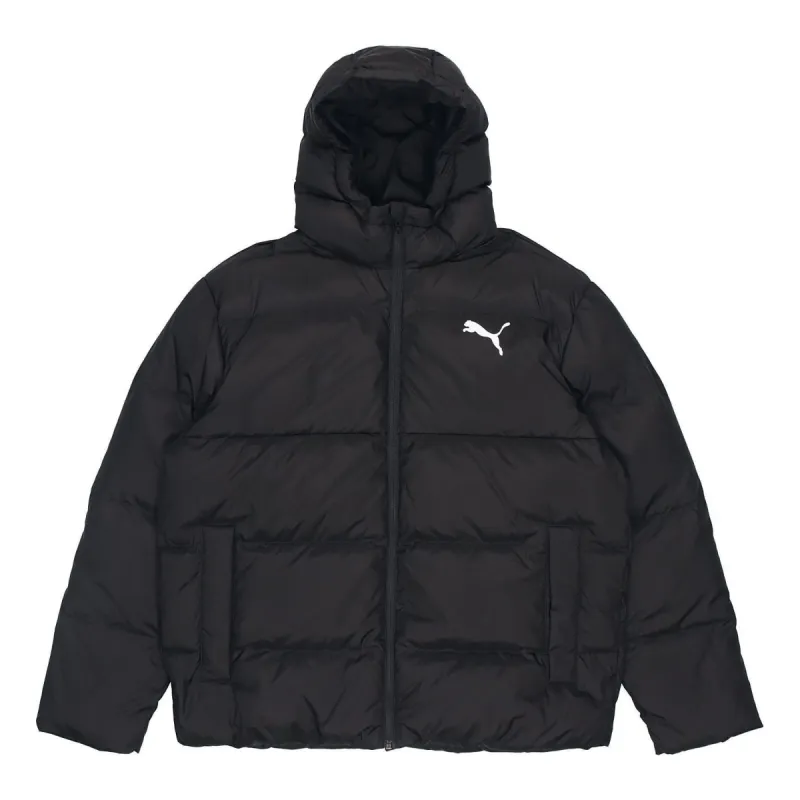 Puma Essential Down Coat 'Black White' 586929-01 sold by KicksCrew