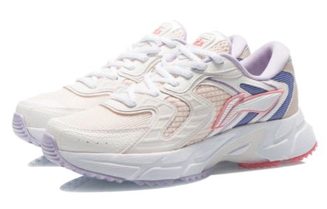 (WMNS) Li-Ning Casual Running Shoes 'White Pink Blue' ARLR014-3 sold by KicksCrew