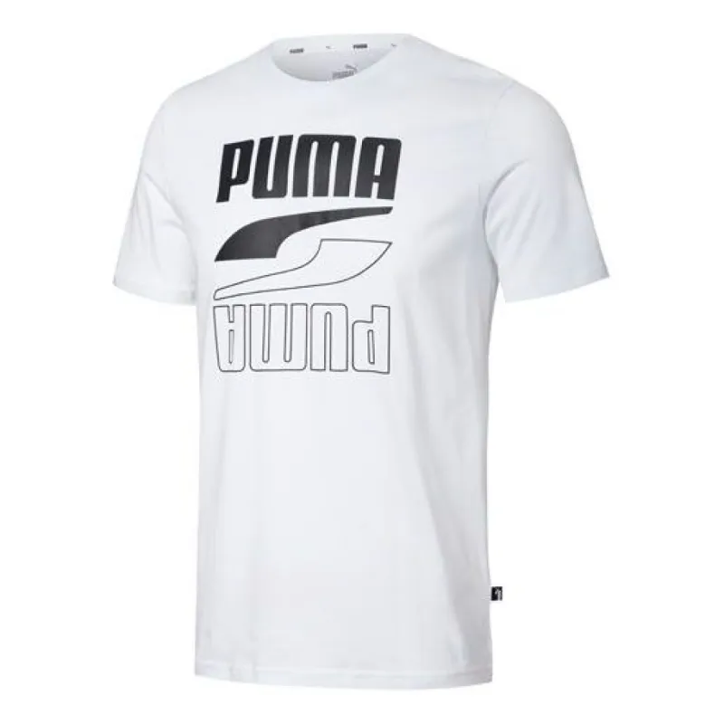 Puma Rebel Short Sleeve Tee 'White Black' 586921-02 sold by KicksCrew