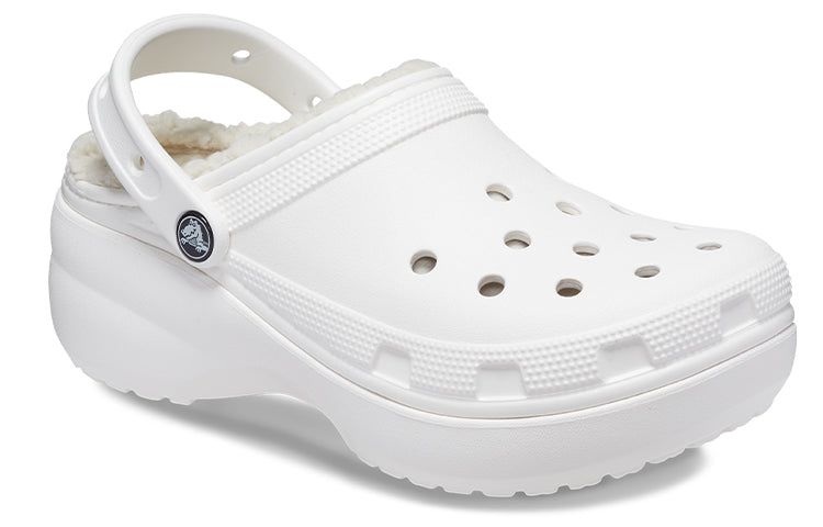 (WMNS) Crocs Classic Platform Lined Clogs 'White' 207938-100 sold by KicksCrew product image thumbnail 3