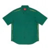 Supreme Logo Rib S/S Work Shirt 'Green White' SUP-SS21-468 sold by KicksCrew