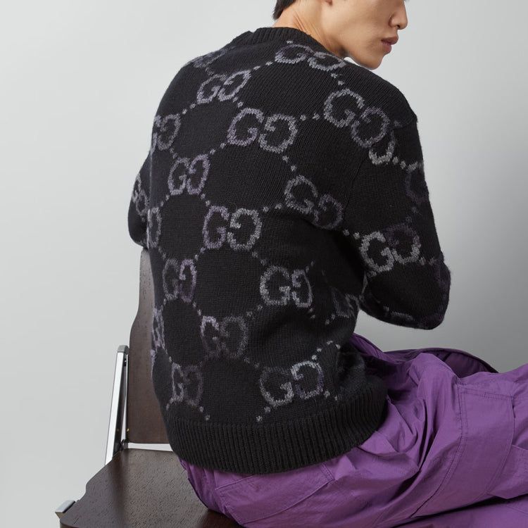 Gucci Wool Jumper With GG Intarsia 'Black' 770509-XKDSJ-1152 sold by KicksCrew product image thumbnail 3