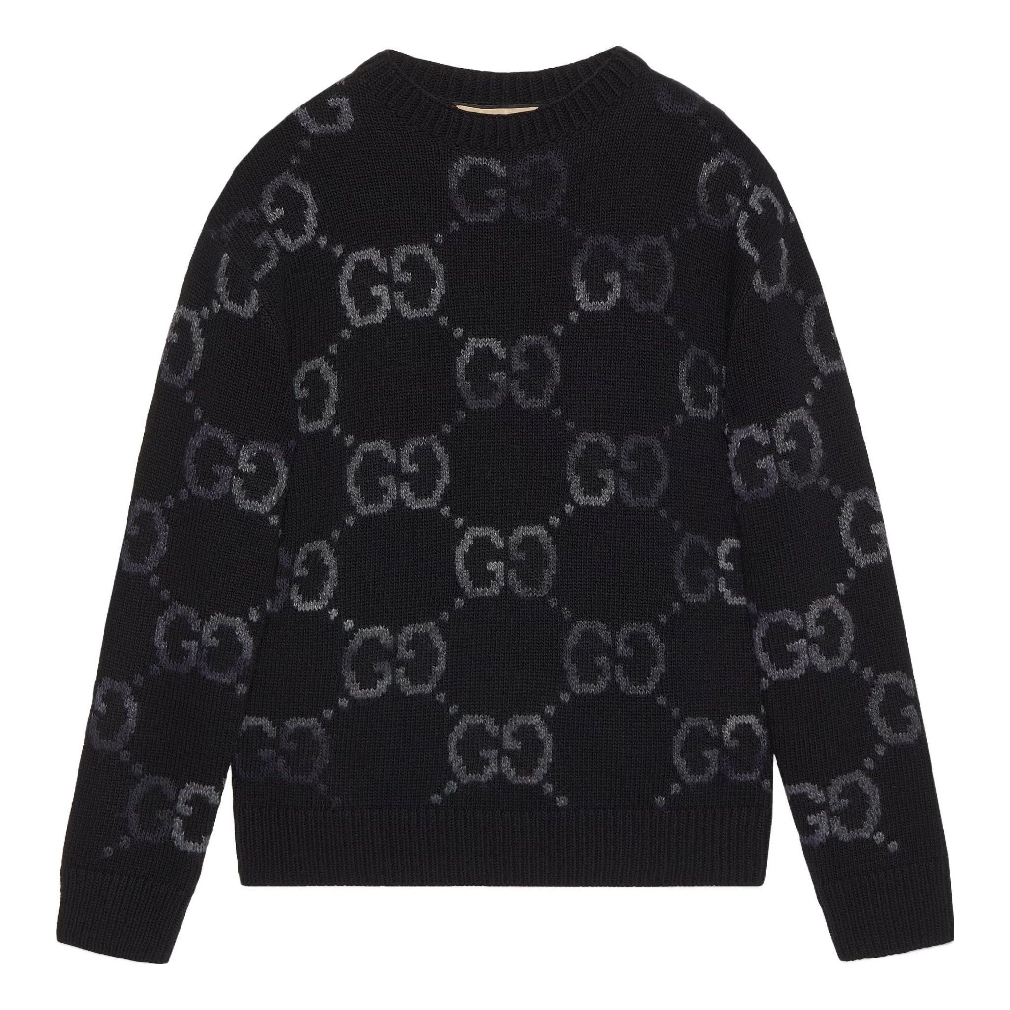 Gucci Wool Jumper With GG Intarsia 'Black' 770509-XKDSJ-1152 sold by KicksCrew